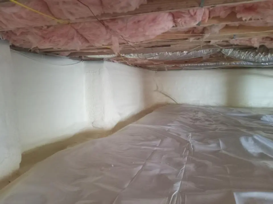 Crawl space encapsulation with closed-cell spray foam for Attic Insulation in Topsfield